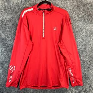 Virus 1/4 Zip Shirt Mens 2XL Red Performance Wicking Athletic Streettech City